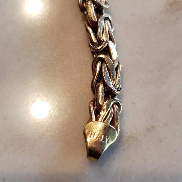 14k Solid Gold Italian Byzantine Bracelet - Picture 4 of 6